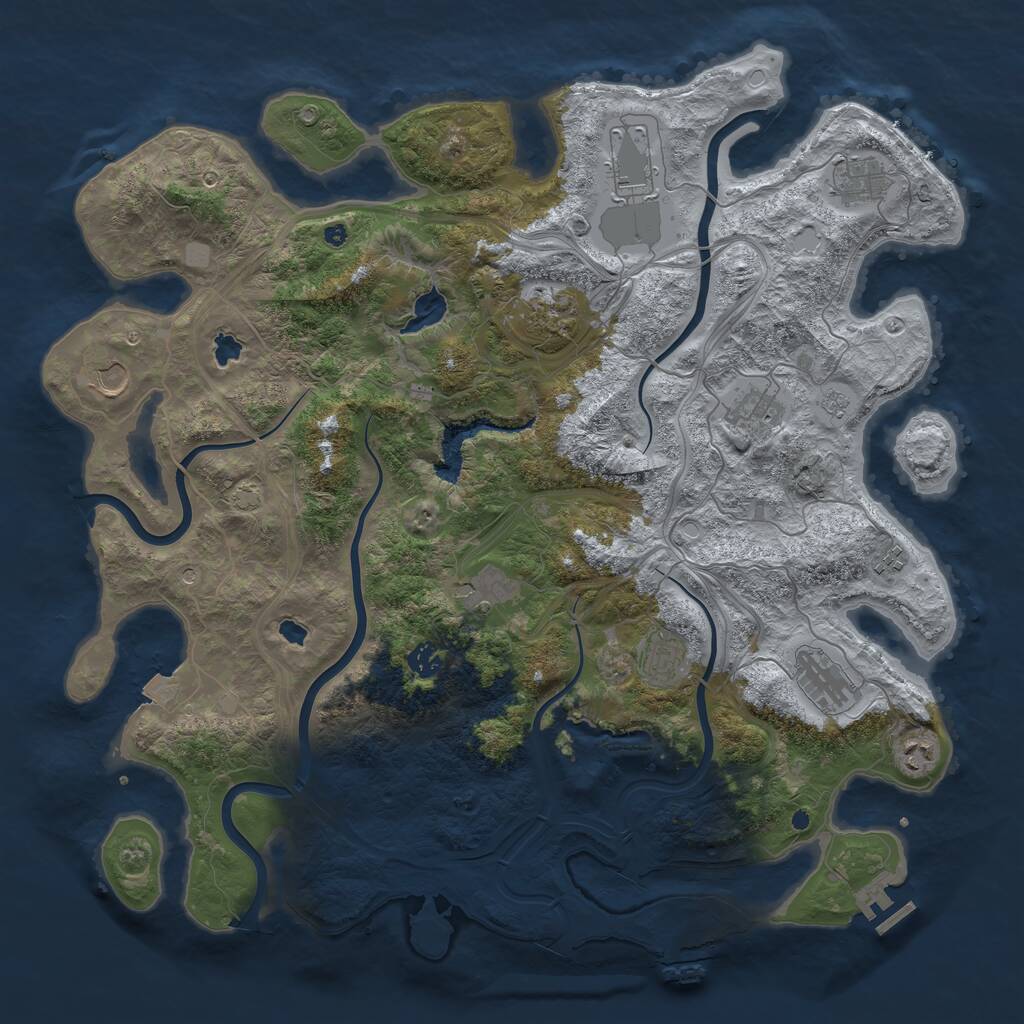 Rust Map: Procedural Map, Size: 4500, Seed: 924579518, 17 Monuments