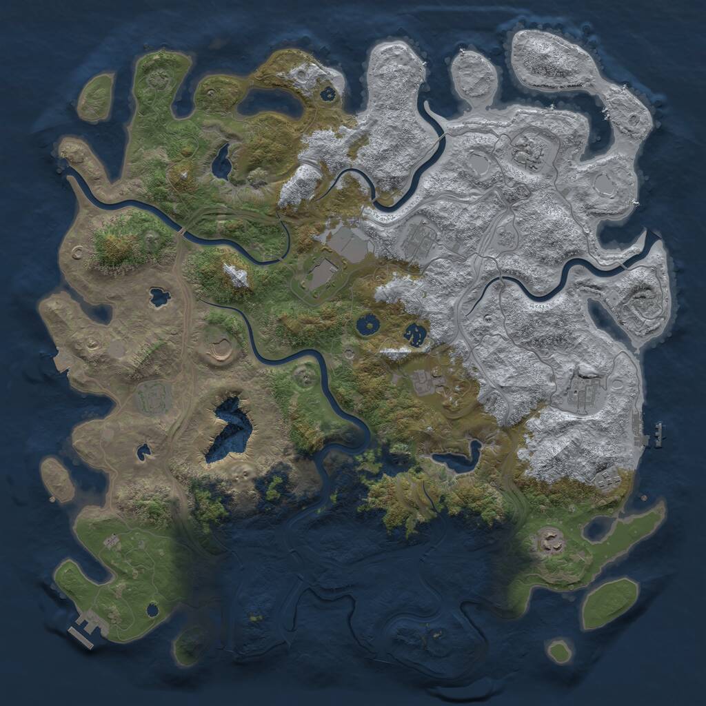 Rust Map: Procedural Map, Size: 4800, Seed: 1206182355, 16 Monuments