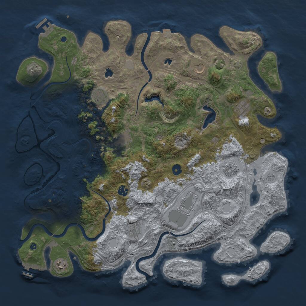 Rust Map: Procedural Map, Size: 4500, Seed: 498433091, 16 Monuments