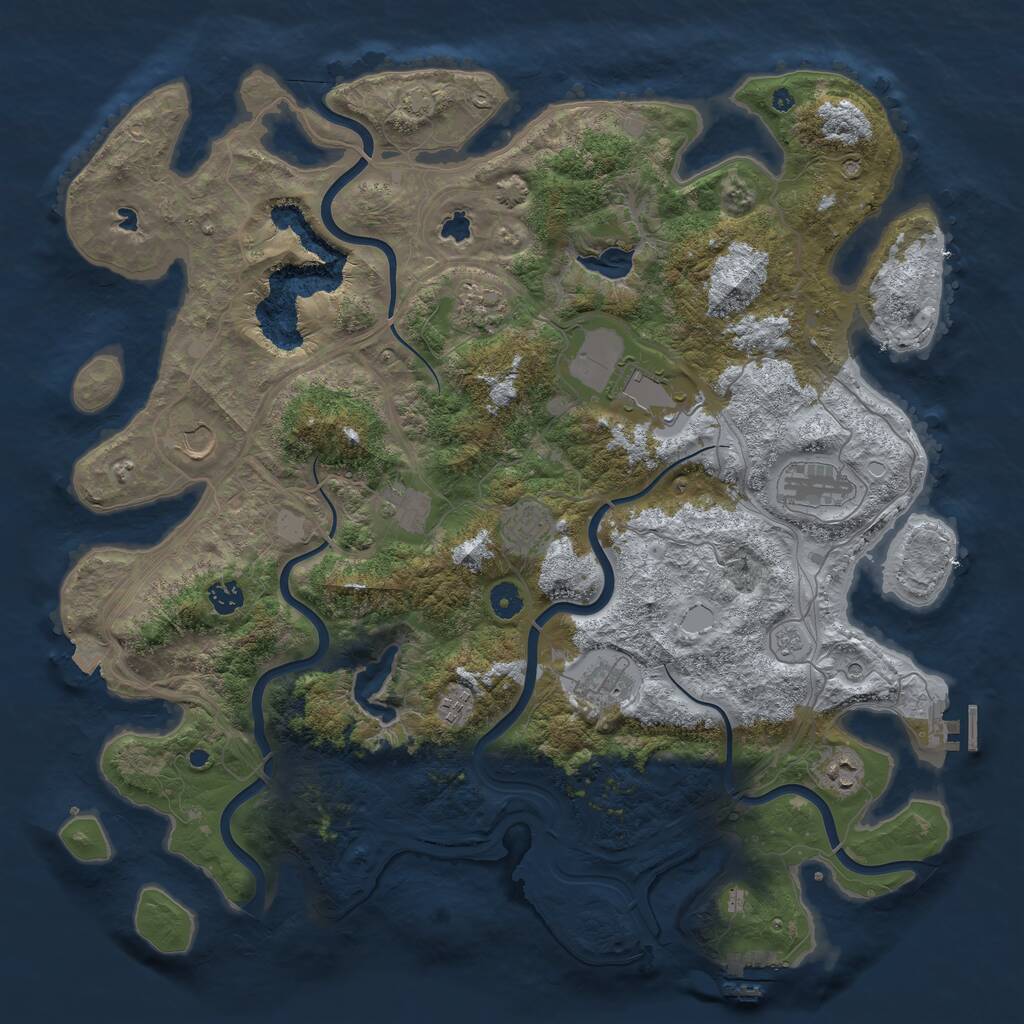 Rust Map: Procedural Map, Size: 4500, Seed: 545826312, 16 Monuments
