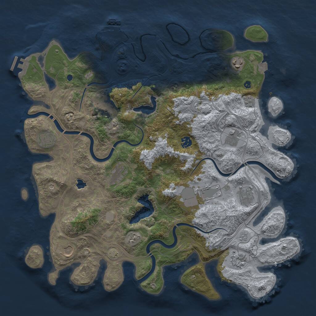 Rust Map: Procedural Map, Size: 4250, Seed: 1819774138, 17 Monuments