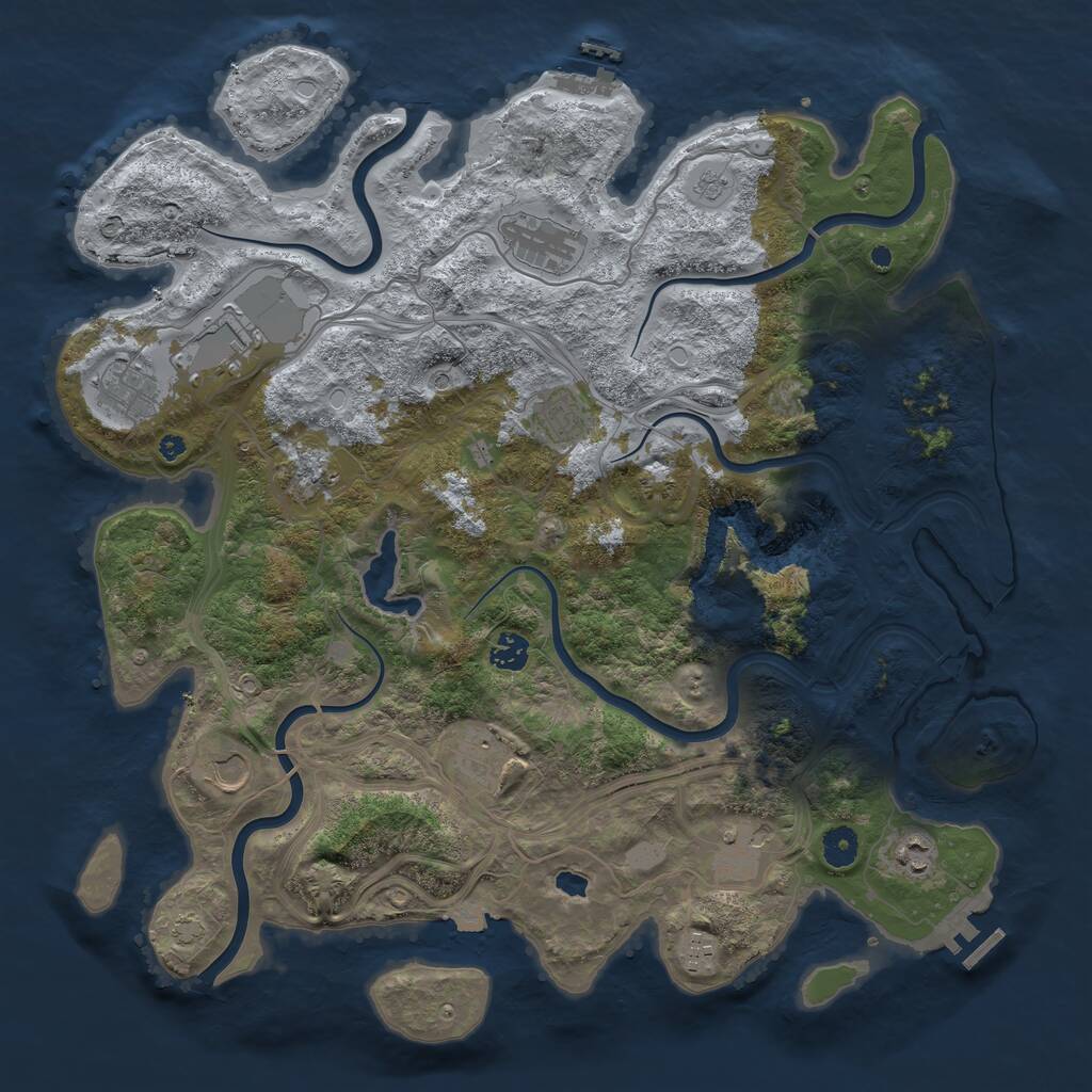 Rust Map: Procedural Map, Size: 4250, Seed: 1819443001, 17 Monuments