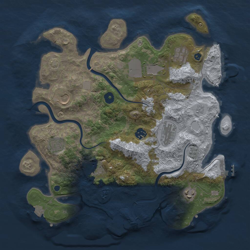 Rust Map: Procedural Map, Size: 3500, Seed: 37149, 15 Monuments