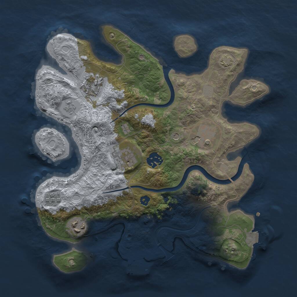 Rust Map: Procedural Map, Size: 3000, Seed: 72174781, 11 Monuments