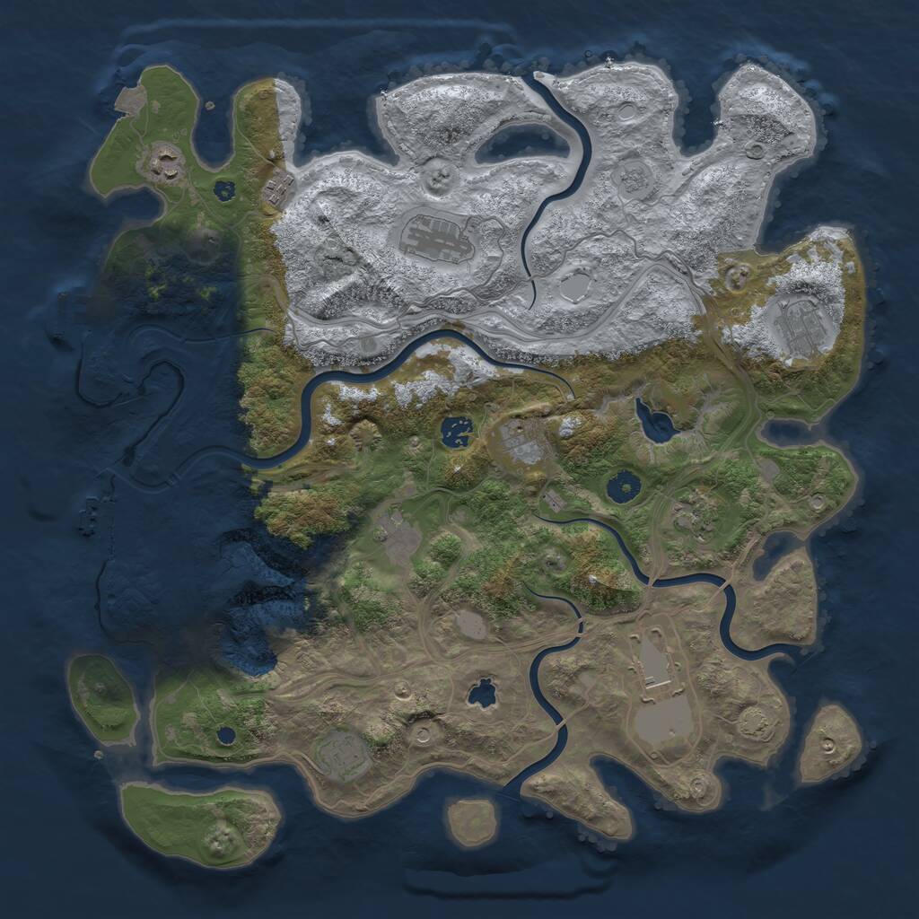 Rust Map: Procedural Map, Size: 4250, Seed: 981318106, 16 Monuments