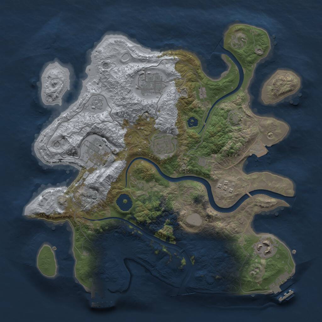 Rust Map: Procedural Map, Size: 3000, Seed: 71051795, 11 Monuments
