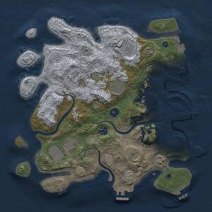 Thumbnail Rust Map: Procedural Map, Size: 3500, Seed: 186485, 15 Monuments