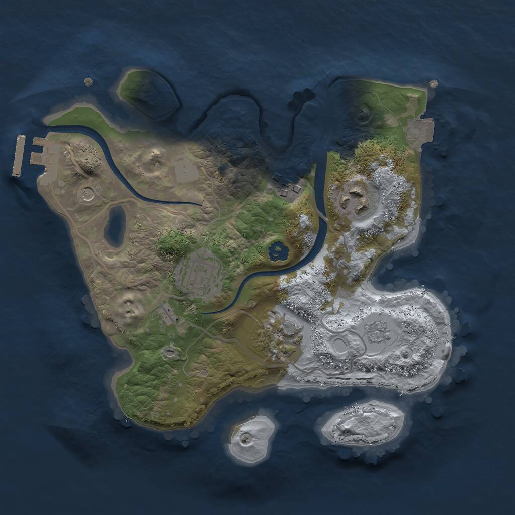 Rust Map: Procedural Map, Size: 2500, Seed: 743626748, 8 Monuments