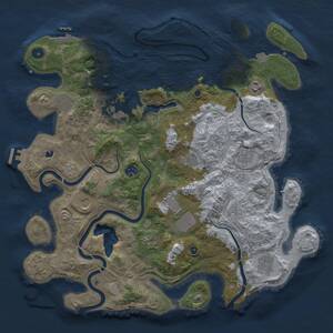 Thumbnail Rust Map: Procedural Map, Size: 4250, Seed: 1707008920, 17 Monuments