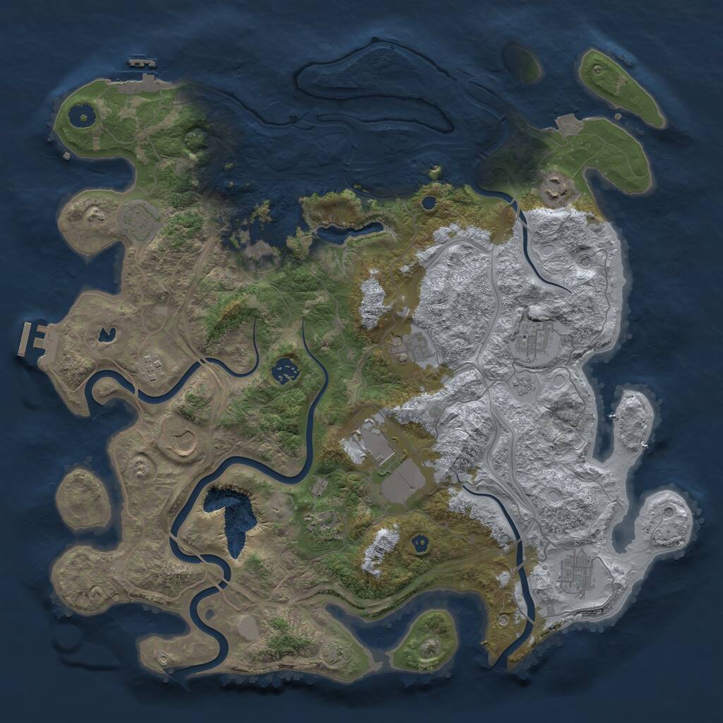 Rust Map: Procedural Map, Size: 4250, Seed: 1707008920, 17 Monuments