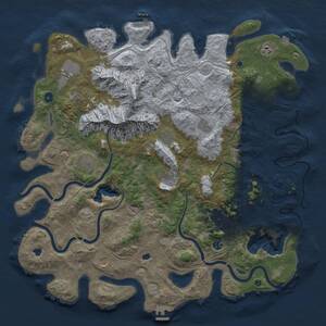 Thumbnail Rust Map: Procedural Map, Size: 5000, Seed: 1815043263, 19 Monuments