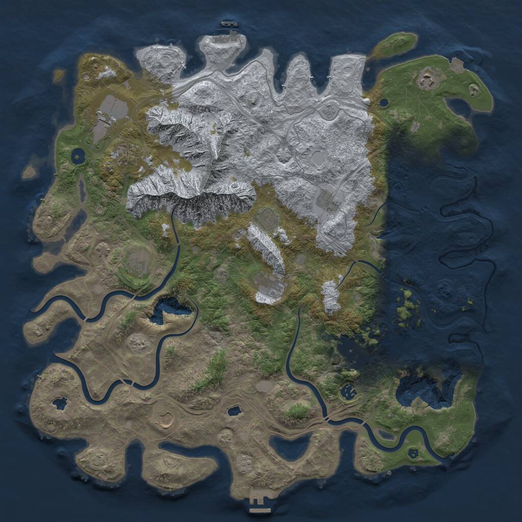 Rust Map: Procedural Map, Size: 5000, Seed: 1815043263, 17 Monuments