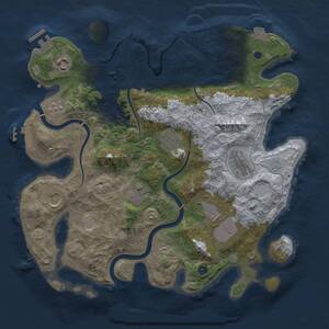 Thumbnail Rust Map: Procedural Map, Size: 3500, Seed: 382986729, 13 Monuments