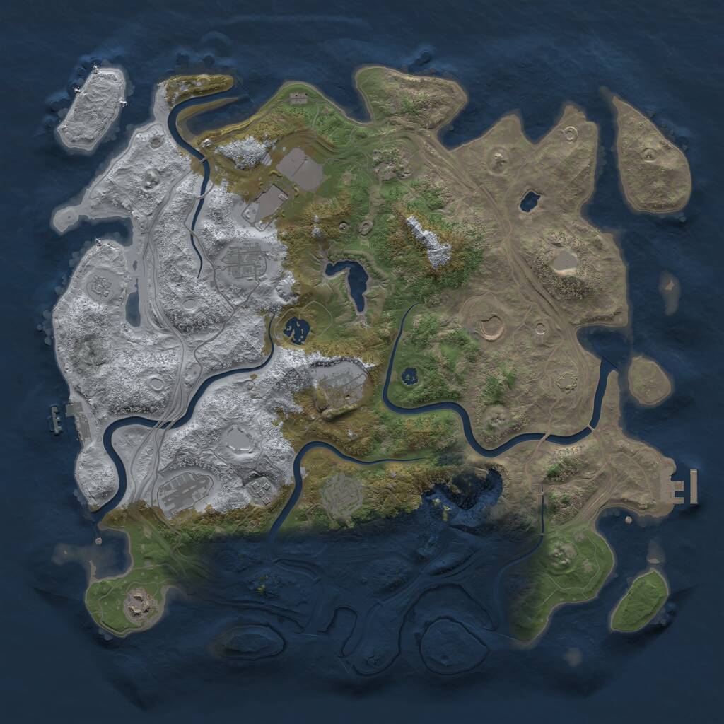 Rust Map: Procedural Map, Size: 4250, Seed: 1793141670, 16 Monuments