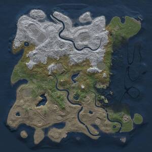 Thumbnail Rust Map: Procedural Map, Size: 4500, Seed: 121212, 16 Monuments
