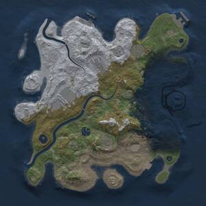 Thumbnail Rust Map: Procedural Map, Size: 3500, Seed: 1337101, 12 Monuments