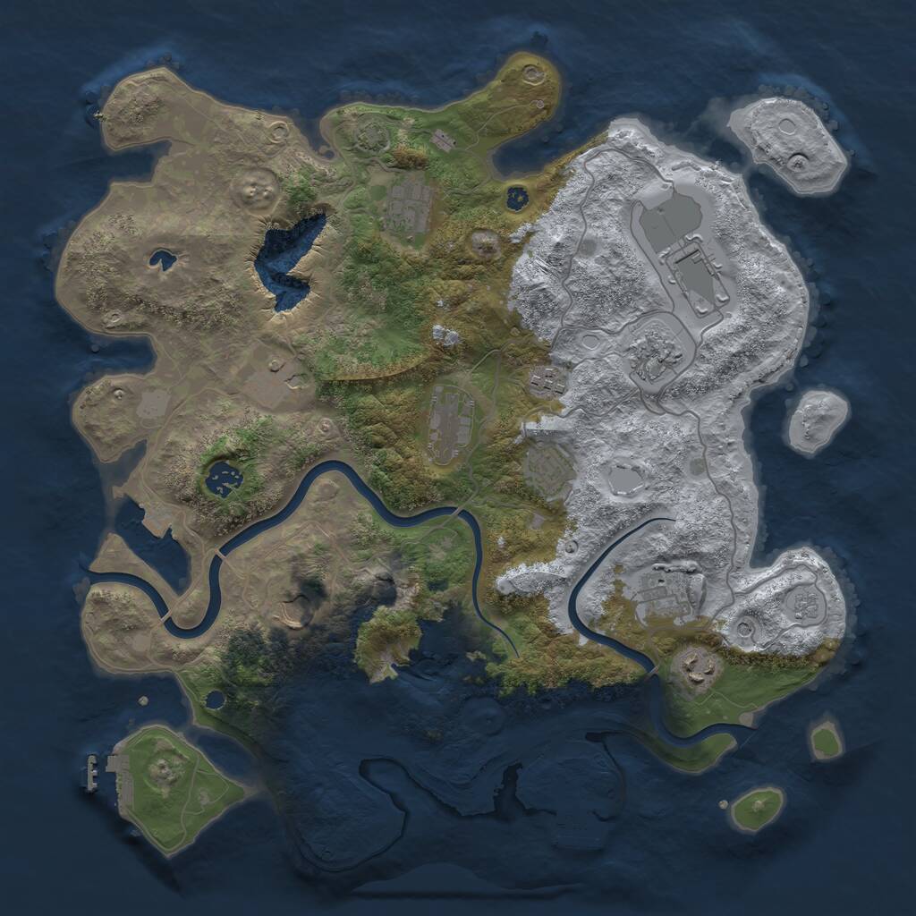 Rust Map: Procedural Map, Size: 4000, Seed: 39989660, 17 Monuments