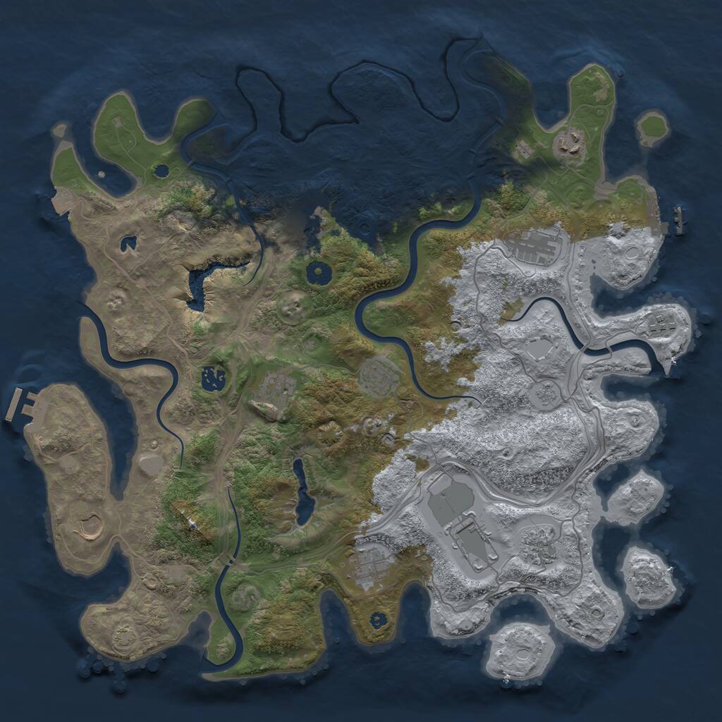 Rust Map: Procedural Map, Size: 4250, Seed: 1625574553, 17 Monuments