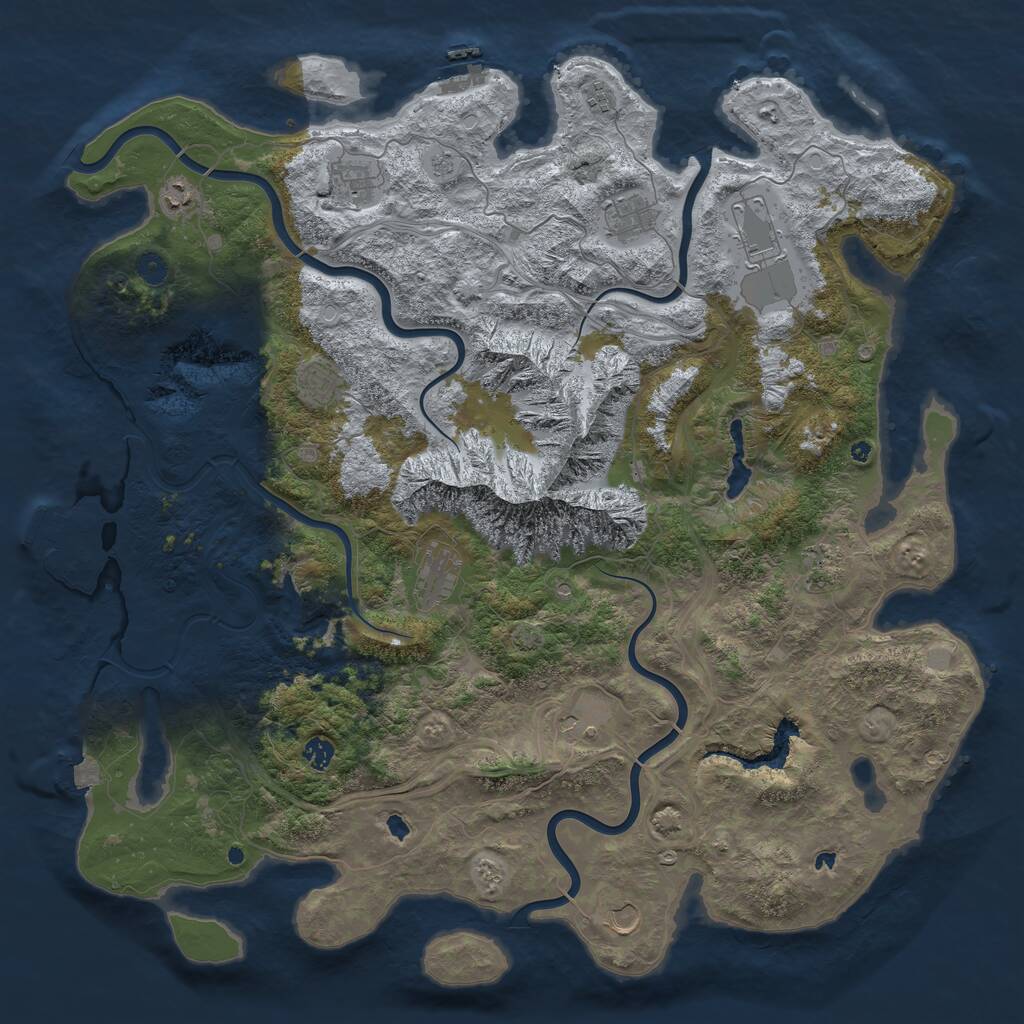 Rust Map: Procedural Map, Size: 5000, Seed: 565517511, 17 Monuments