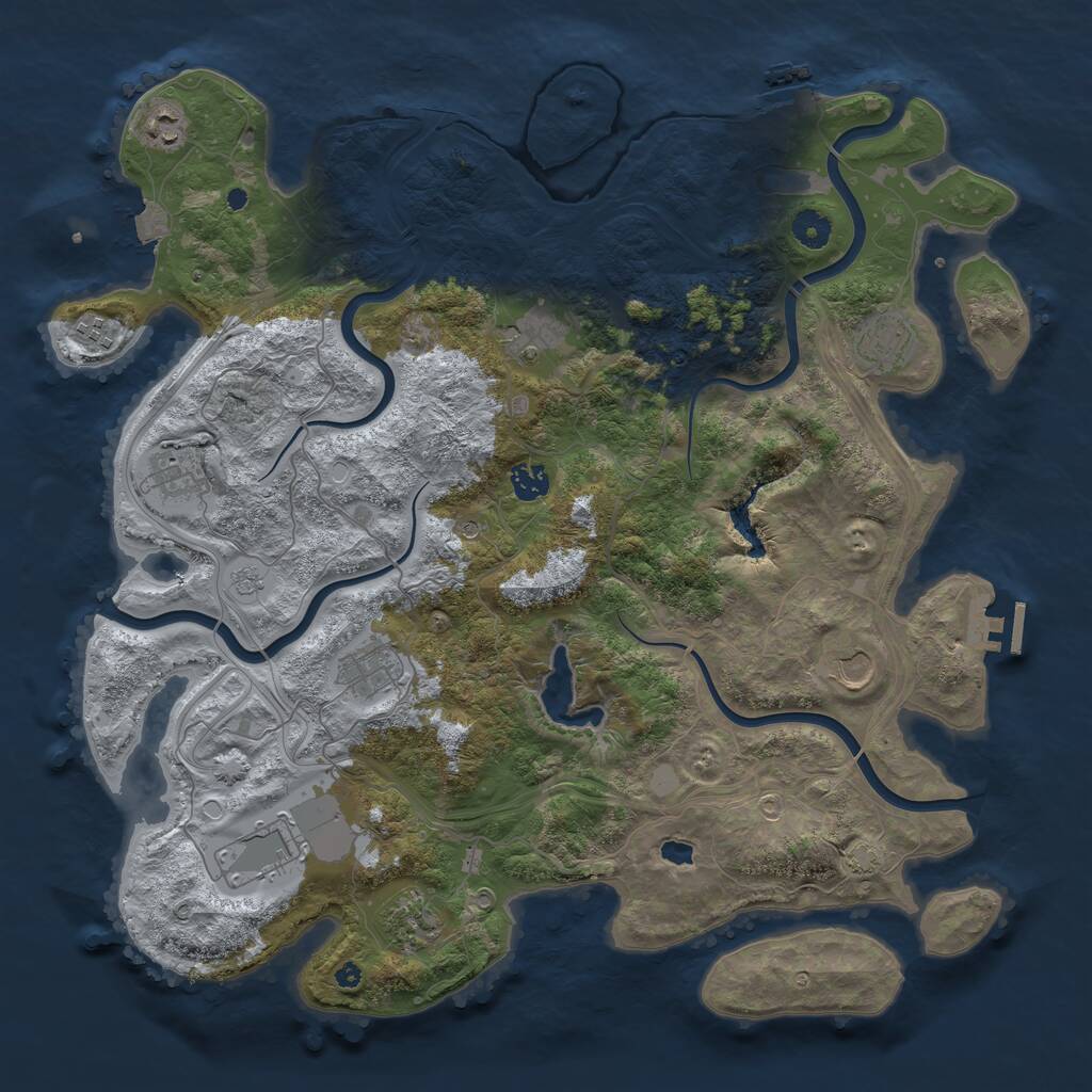 Rust Map: Procedural Map, Size: 4250, Seed: 66353, 16 Monuments