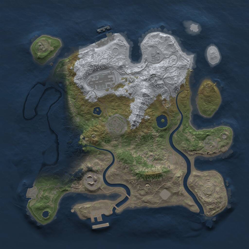 Rust Map: Procedural Map, Size: 3000, Seed: 2038094587, 8 Monuments