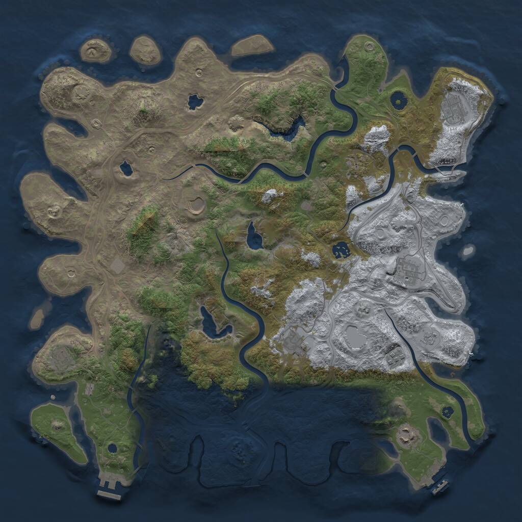 Rust Map: Procedural Map, Size: 4500, Seed: 93078649, 15 Monuments