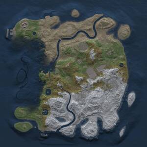 Thumbnail Rust Map: Procedural Map, Size: 3500, Seed: 798896087, 14 Monuments