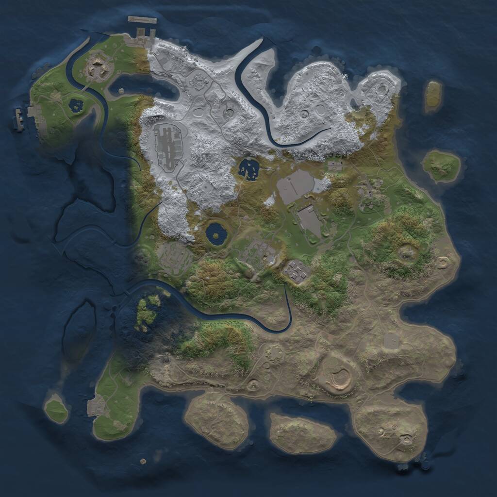 Rust Map: Procedural Map, Size: 3500, Seed: 1811413211, 15 Monuments