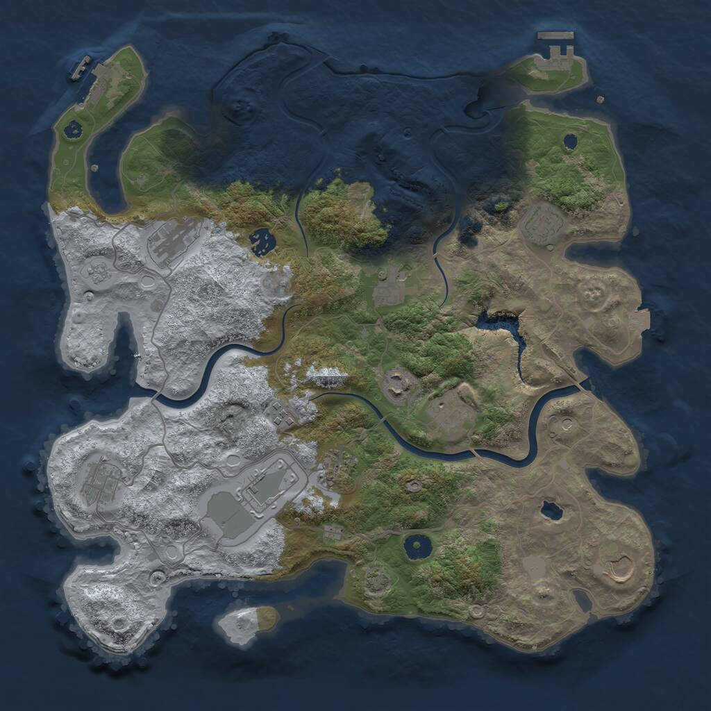 Rust Map: Procedural Map, Size: 4000, Seed: 2130030626, 17 Monuments