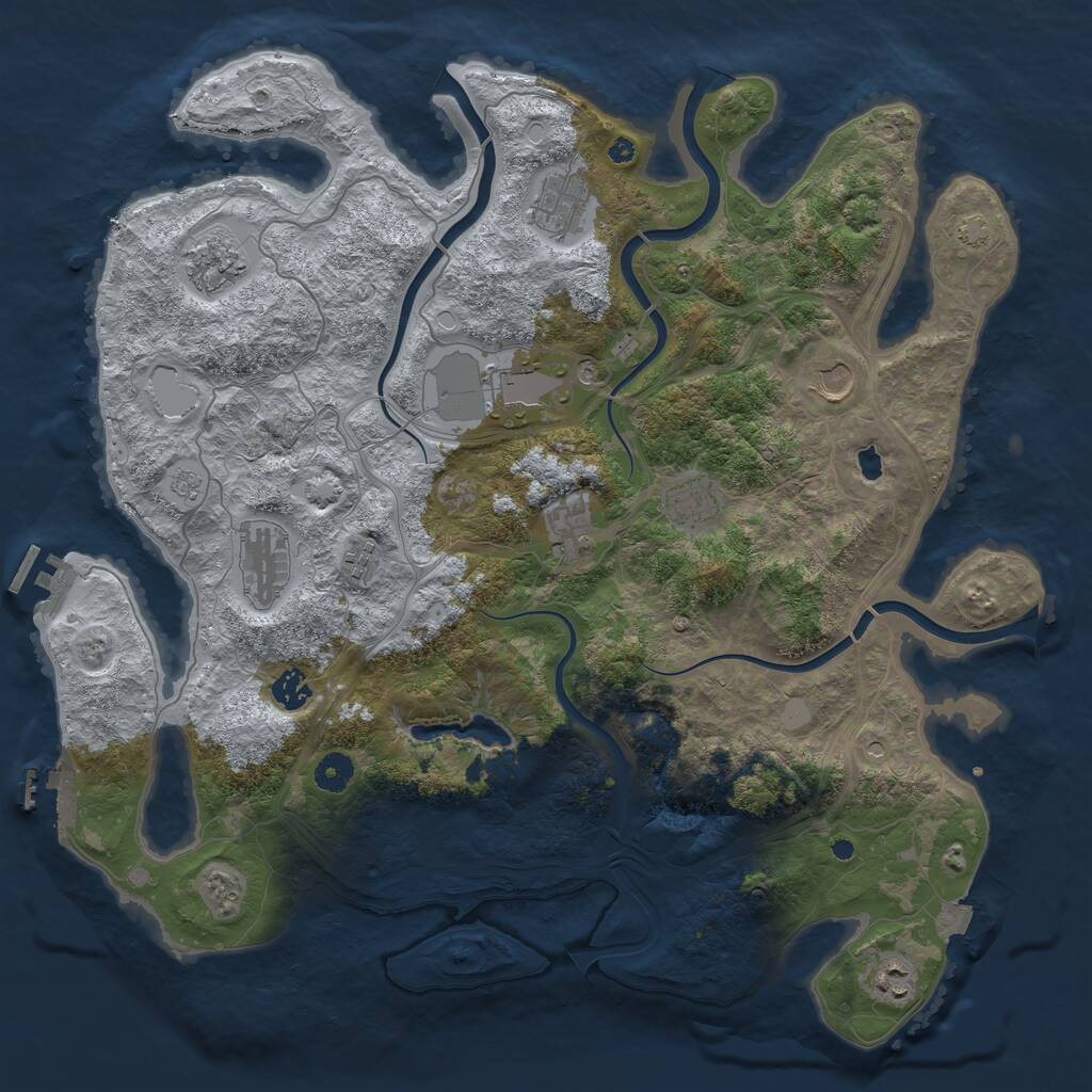 Rust Map: Procedural Map, Size: 4250, Seed: 9201542, 16 Monuments