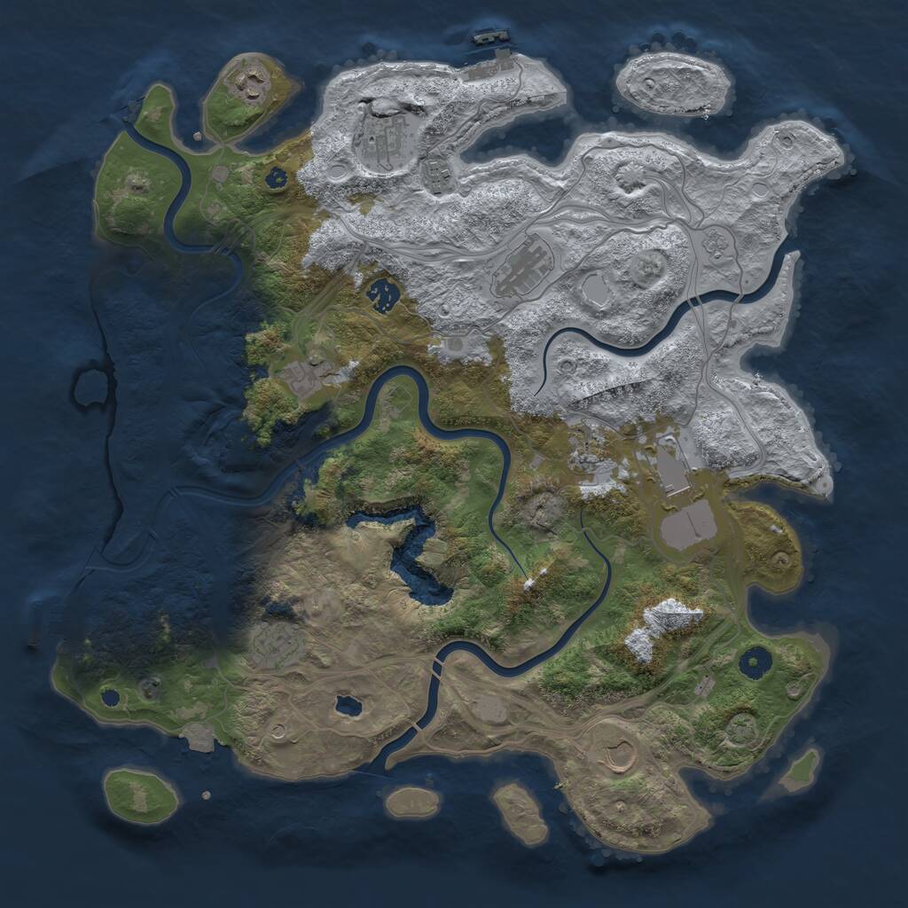 Rust Map: Procedural Map, Size: 4250, Seed: 24376814, 16 Monuments