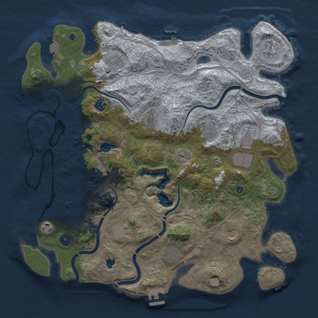 Rust Map: Procedural Map, Size: 4250, Seed: 787712738, 17 Monuments