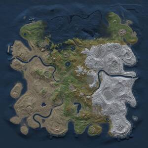 Thumbnail Rust Map: Procedural Map, Size: 4300, Seed: 653151166, 17 Monuments