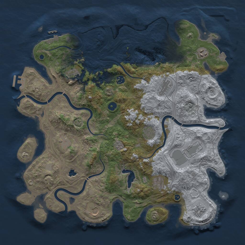 Rust Map: Procedural Map, Size: 4300, Seed: 653151166, 17 Monuments