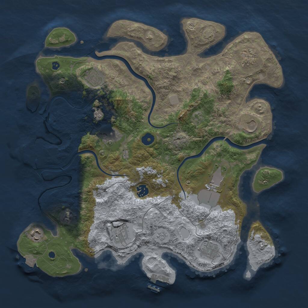 Rust Map: Procedural Map, Size: 3800, Seed: 1400012010, 16 Monuments
