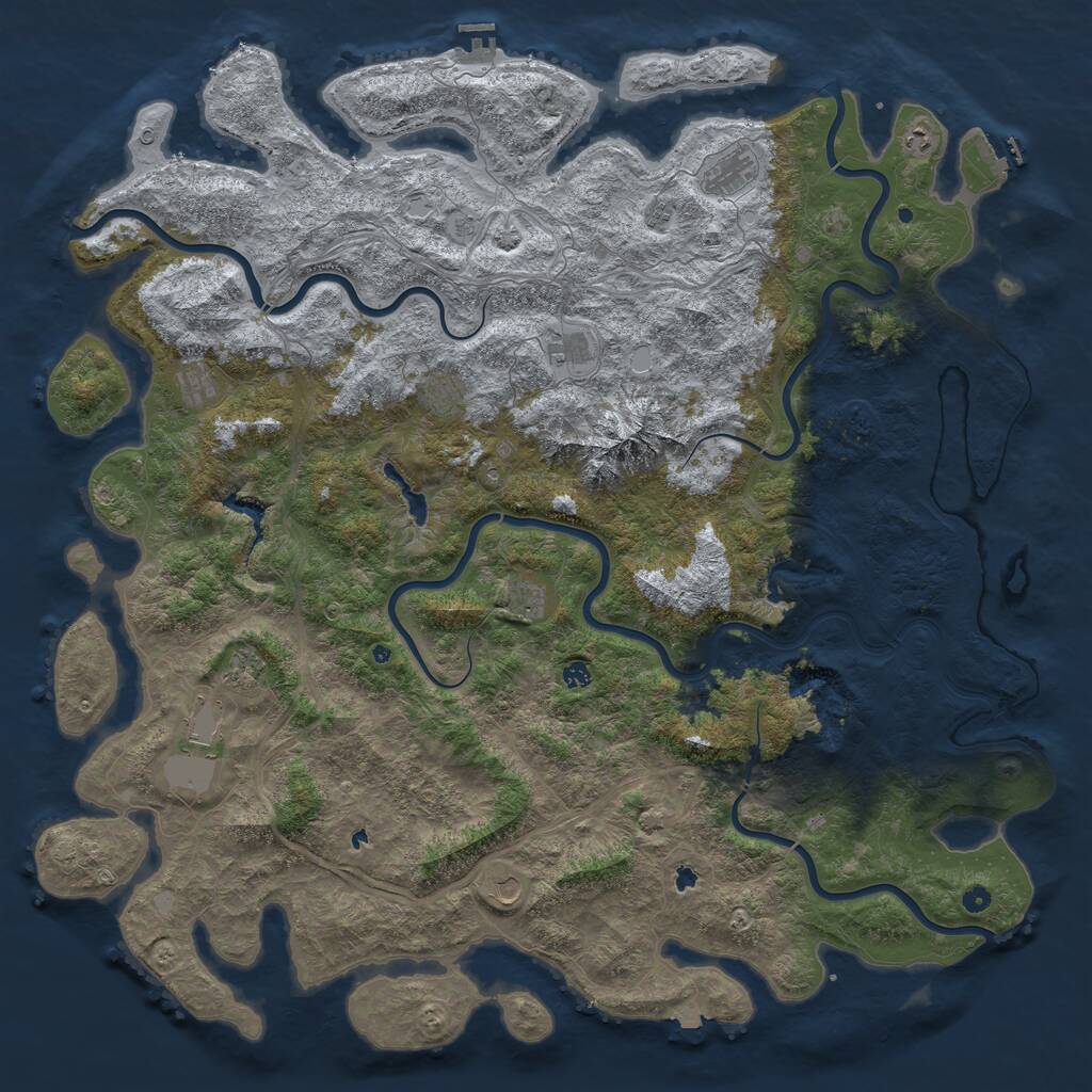 Rust Map: Procedural Map, Size: 6000, Seed: 567900212, 17 Monuments