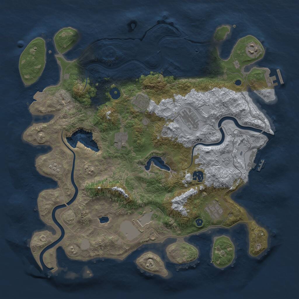 Rust Map: Procedural Map, Size: 4000, Seed: 269058289, 14 Monuments