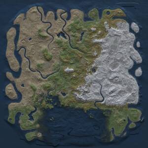 Thumbnail Rust Map: Procedural Map, Size: 6000, Seed: 543216789, 17 Monuments