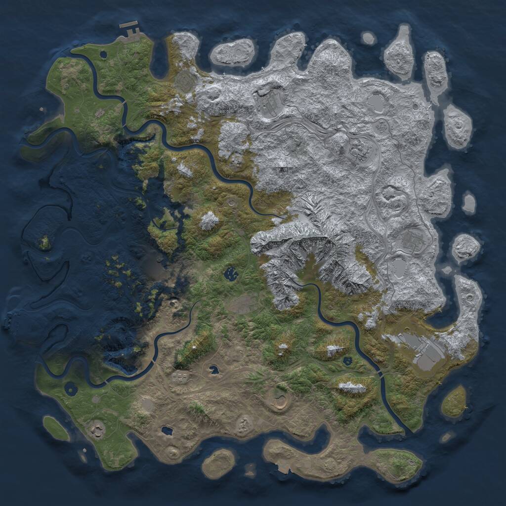 Rust Map: Procedural Map, Size: 5500, Seed: 1744880374, 17 Monuments