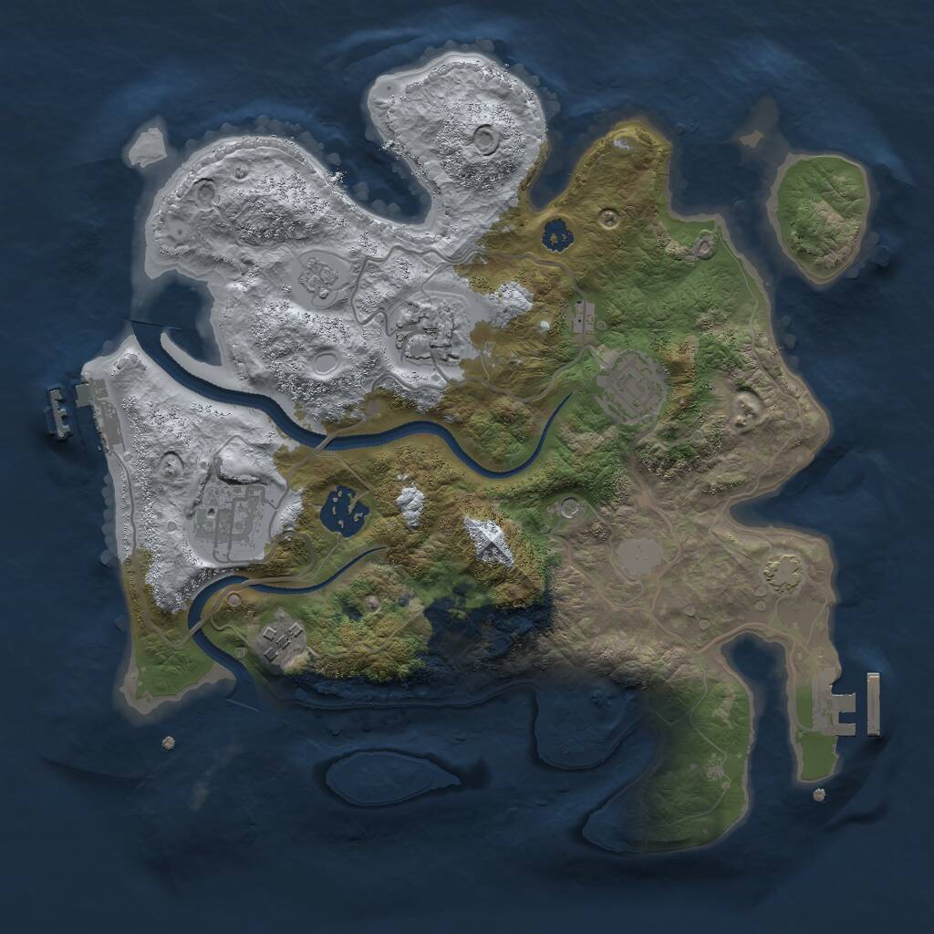 Rust Map: Procedural Map, Size: 3000, Seed: 671940823, 11 Monuments
