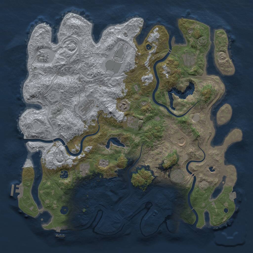 Rust Map: Procedural Map, Size: 4500, Seed: 2022514779, 17 Monuments
