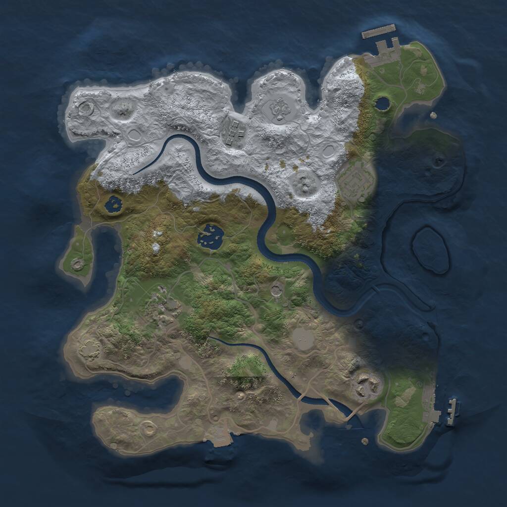 Rust Map: Procedural Map, Size: 3000, Seed: 1031818831, 11 Monuments