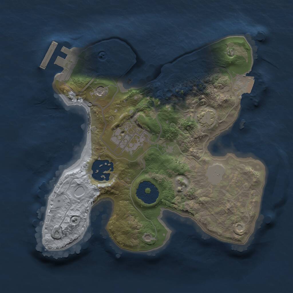 Rust Map: Procedural Map, Size: 2000, Seed: 1897507005, 6 Monuments