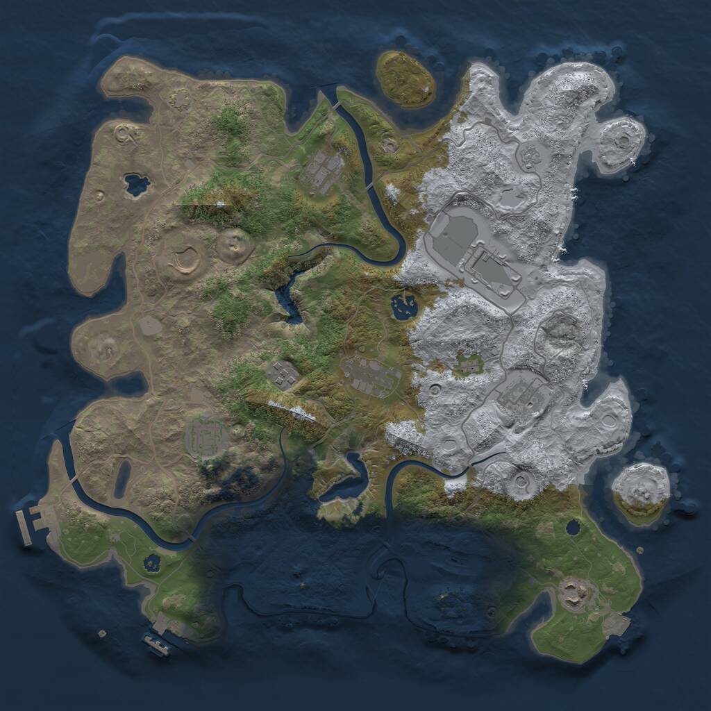 Rust Map: Procedural Map, Size: 4000, Seed: 453403173, 15 Monuments