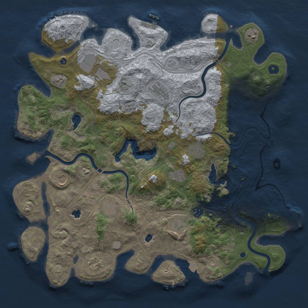 Rust Map: Procedural Map, Size: 4500, Seed: 316154315, 17 Monuments