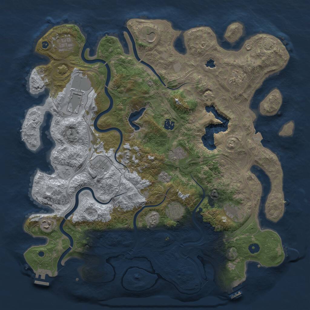 Rust Map: Procedural Map, Size: 4350, Seed: 4062026, 17 Monuments
