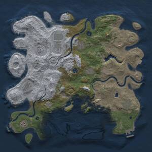 Thumbnail Rust Map: Procedural Map, Size: 4300, Seed: 1055823830, 17 Monuments