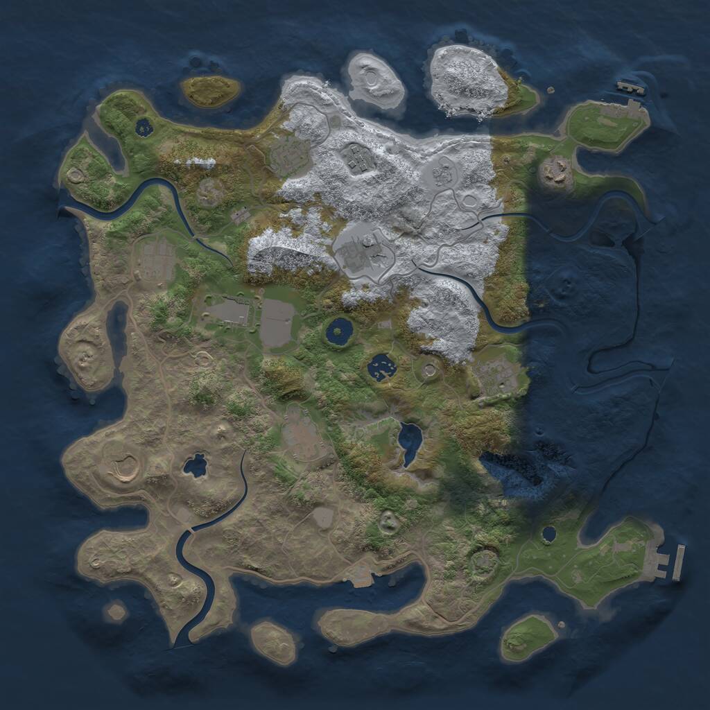 Rust Map: Procedural Map, Size: 4000, Seed: 23041945, 16 Monuments