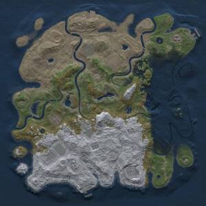 Thumbnail Rust Map: Procedural Map, Size: 4500, Seed: 199921627, 17 Monuments