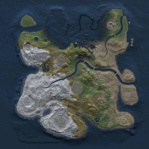 Thumbnail Rust Map: Procedural Map, Size: 3000, Seed: 1593, 13 Monuments